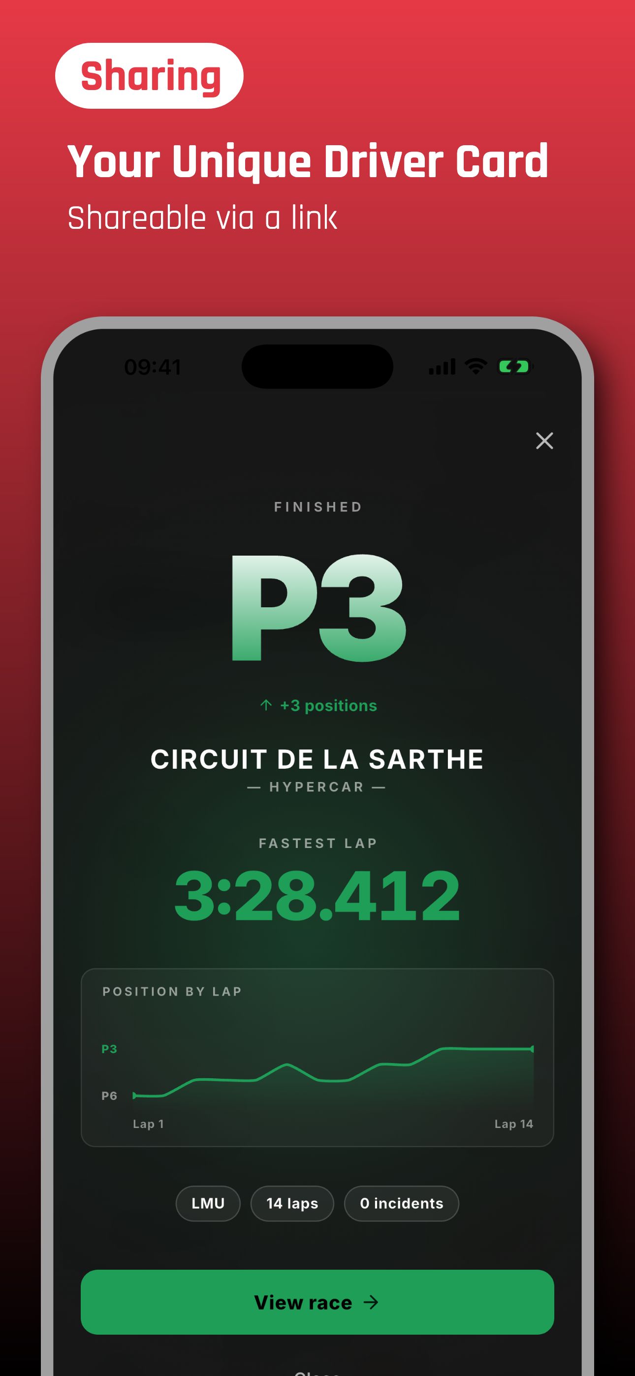 Post-race brief — push notification preview and an in-app debrief screen summarising the race that just finished.
